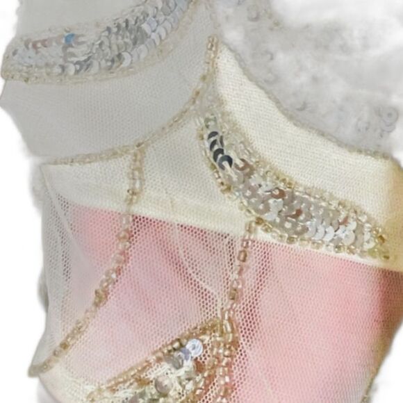 Elegant Y2k White Lace & Silver Dazzling Sequenced Dress - Picture 5 of 12